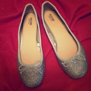 Mossimo silver glitter ballet flats 9 1/2.
